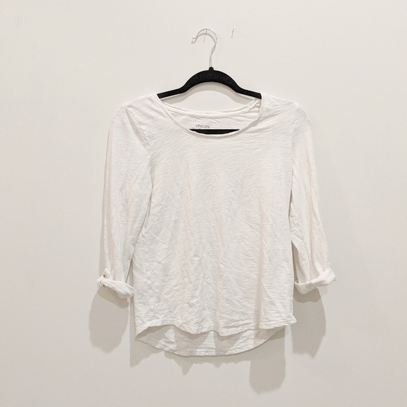Chico's Tops - $$$ CHICO'S the ultimate tee white roll up sleeves